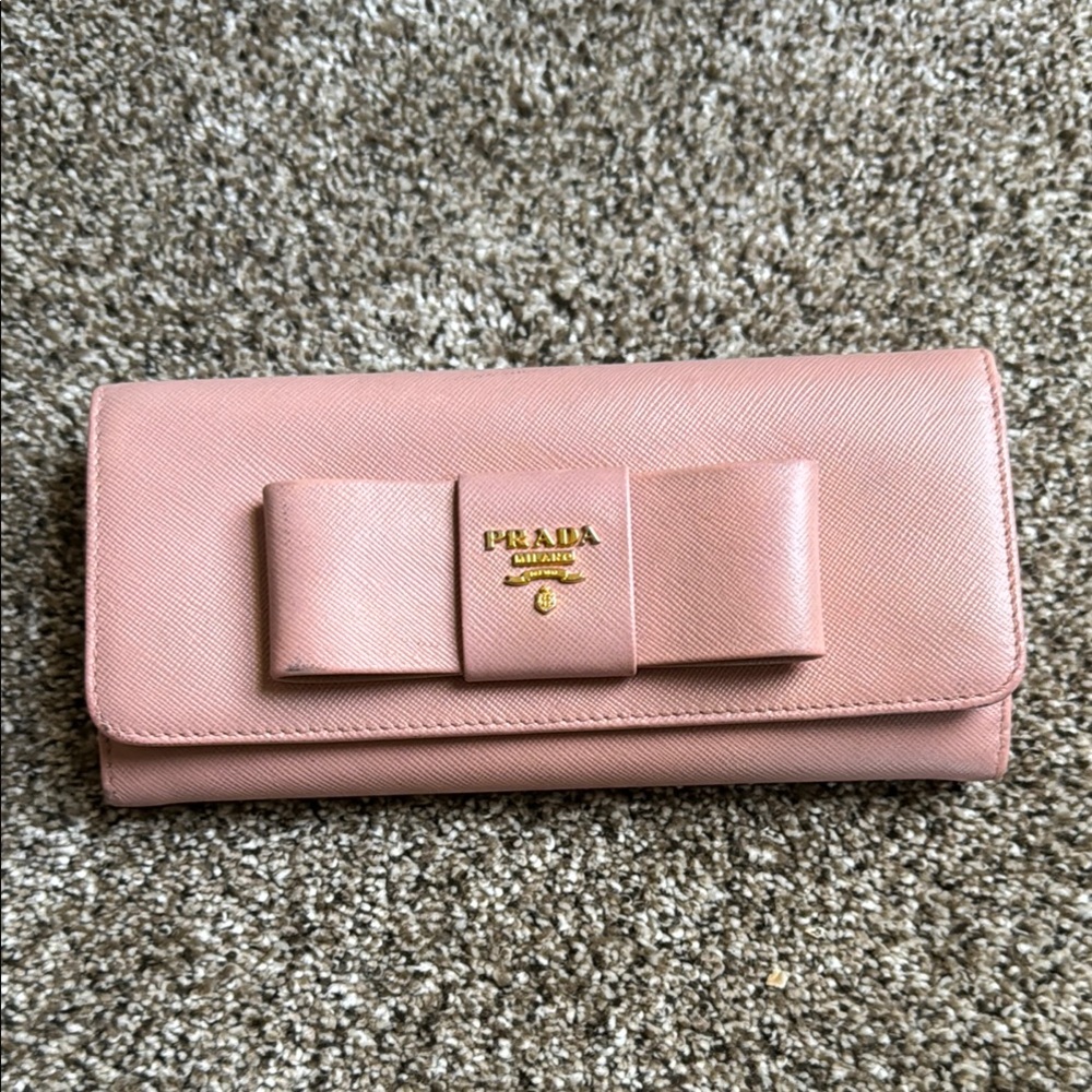 Prada Pink Saffiano Leather Wallet